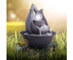 Knoijijuo Einfache geometrische Ornamente Wohnzimmer-Wasser-Brunnen Feng Shui Water Technology Craft-Schreibtisch-Oberfläche Brunnen Wasserfall Innen