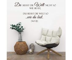 *NEU* Wandaufkleber/Wandtattoo/Wandsticker - Zitat/Spruch ***DU SIEHST DIE WELT.*** (Größen.- und Farbauswahl)