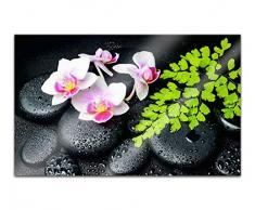 Acrylglasbilder 80x50cm Wellness Feng Shui Steine Orchidee Blume Wasser Tropfen Acryl Bilder Acrylbild Acrylglas Wand Bild 14H981