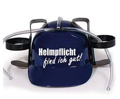 Trinkhelm Spaßhelm mit Printmotiv - Helmfplicht find ich gut - 11844 - versch. Farben zur Wahl Farbe blau