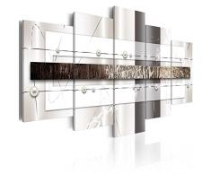 murando - Bilder 225x112 cm - Leinwandbilder - Fertig Aufgespannt - Vlies Leinwand - 5 Teilig - Wandbilder XXL - Kunstdrucke - Wandbild - Abstrakt silber a-A-0038-b-m