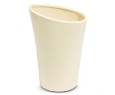 Hoher Keramik Blumentopf glasiert Orchidee Keramikvase Pflanztopf H-19 cm Creme