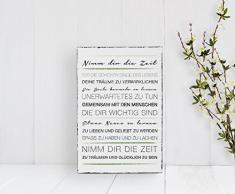 Nimm dir die Zeit - Dekoschild Wandschild Holz Deko Wand Schild 20x30cm Holzdeko Holzbild Geschenk Mitbringsel Geburtstag