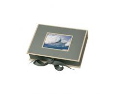 Semikolon (352519) Kleine Fotobox mit Einschubfenster grey (grau) - Aufbewahrungsbox für Bilder - Geschenk-Box für Schmuck - 20,7x15,3x4,7 cm