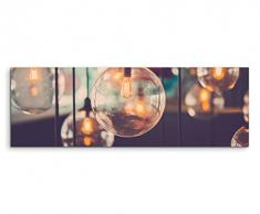 Paul Sinus Art Panoramabild 150x50cm Künstlerische Fotografie - Designer Glühbirnen auf Leinwand Exklusives Wandbild Moderne Fotografie für Ihre Wand in Vielen Größen