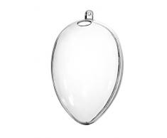 Schiller 1 Acryl-Ei 12cm transparent teilbar mit Öse und Loch Ostern Osterei zum Bemalen