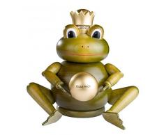 KWO Olbernhau 21799 Froschkönig Räuchermann Deko, Holz, 19,5 x 14,5 x 21 cm, bunt