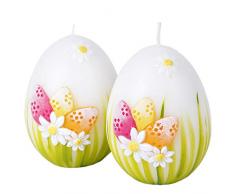 holzalbum Ostereier Kerzen zu Ostern 2 Stück Ostereier Ostermotiv Handarbeit Wachsmotiv Kerze