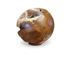 Wurzelholz Deko Kugel 30cm - Teakholz Kugel - Garten Dekoration - Blickfang Wintergarten