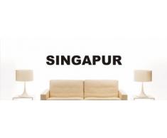 Wandtattoo w1160 Mehrfarbige Wandschrift mit Sehenswürdigkeiten und Stadtnamen - Aufkleber - Dekoration - Stadt Singapur 180x23