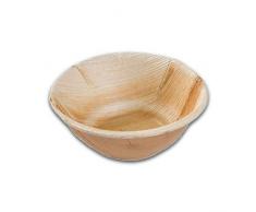 Braspack 1x Palmblattschale, rund, gepresstes Palmblatt, 100% Natur, 750 ml, 18,5x6 cm