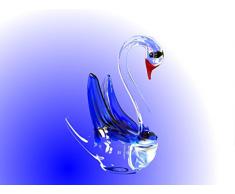 Schwan aus Glas, Glastier, Glasfigur, neu, Lauscha, Handarbeit