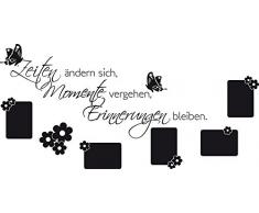 GRAZDesign 160003_57_070 Wandtattoo Wand-Spruch Zeiten | Fotowand Selbst Gestalten | über Familie Momente (118x57cm//070 Schwarz)