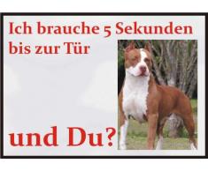 INDIGOS UG - Achtung/Fun Schild - Pitbull Türschild Türschild A5 ca. 21x15 cm 3mm PVC - Türschild für Käfig, Zwinger, Haustier, Tür, Tier, Aquarium