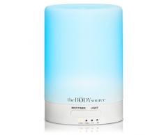 The Body Source 100ml Ultraschall Aroma Diffuser - Luftbefeuchter mit 7 Farben LED Licht und Timer - Elektrische Duftlampe für ätherische Öle - Aromatherapie für Zuhause, Büro, Spa