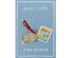 Klappkarte mit Mini-Geschenk & Umschlag in Folie (Grußkarte A6 / Umschlag 12 x 17,5 cm) • 45524 Alles Gute zum Einzug von Inkognito • Künstler: INKOGNITO © Sobunthier • Mini-Geschenk-Karten