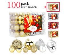 Aitsite Christbaumkugeln Weihnachtskugeln 6CM/4 cm/2 cm Wandbehang Ornamente Weihnachtsbaum Kugeln Flitter Tür Dekorationen Festival Dekore