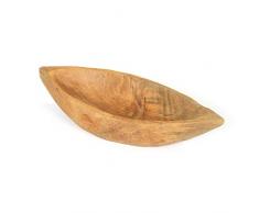 TEAK DEKOSCHALE 30 CM BOOT - INDIVIDUELLE OBSTSCHALE / HOLZSCHALE