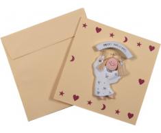 Guru-Shop Weihnachtskarte mit Dekoengel - 7, 15x15 cm, Briefpapier & Mehr