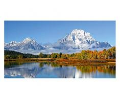 GRAZDesign Sichtschutzfolie Berg, See mit Wald Bedruckte Fensterfolie Glasdekorfolie als Sichtschutz, 80x57cm