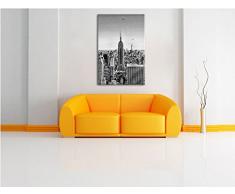 Monocrome, Empire State Building in New York , Format: 120x80 auf Leinwand, XXL riesige Bilder fertig gerahmt mit Keilrahmen, Kunstdruck auf Wandbild mit Rahmen, günstiger als Gemälde oder Ölbild, kein Poster oder Plakat