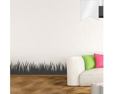 WANDKINGS Wandtattoo - Grasbordüre in Meterstücken - 100 x 35 cm - Milchglasfolie - Wähle aus 5 Größen & 35 Farben