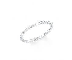 s.Oliver Damen-Ring So Pure 2 mm schmal schlicht Kugel-Design 925 Silber Sterling rhodiniert