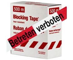 Betreten verboten 500m Absperrband, Flatterband, Warnband Absperr-Warnband rot-weiß 80 mm extrem reißfest
