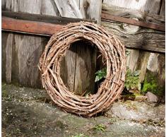 Dekoleidenschaft Kranz Rustikal aus Rattan, Ø 50 cm, Naturkranz, Tischkranz, Türkranz, Wandkranz