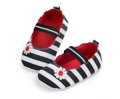 Babyschuhe, Neugeborenes Baby Jungen Mädchen Streifen Blume Schuhe Krippe Prewalker Weiche Sohle Rutschfeste Segeltuchschuhe Sandalen, 3M-12M