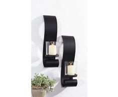 Benelando Wandkerzenhalter mit Windlichtern aus Glas (2)