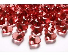 30 Stück Deko-Herzen 21mm Dekosteine Streudeko Tischdeko (Rot-Herzen)