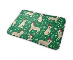 Joe-shop Weihnachtsstöcke Cane Labrador Dog Green Wurfbereich Bodenmatte Akzent Boden Party außerhalb Set Toilette Küche Fußmatte