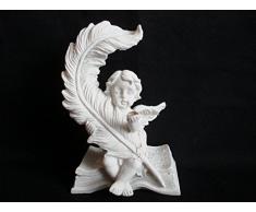 Engel 2er Set sitzend auf Buch mit Feder 9,5 cm Engelfigur