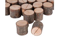 AONER 20 Stück Tischkartenhalter Fotohalter Holz Kartenhalter Hochzeit Platzkartenhalter Memohalter Sitzkartenhalter Tischnummernhalter für Hochzeit