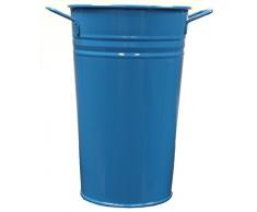 HiT 8300E B emaillierte verzinkte Stahlvase, 17,8 x 30,5 cm, blau
