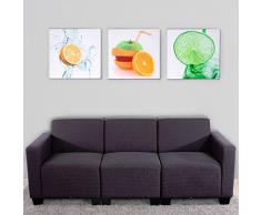 Leinwandbild T376, Wandbild Keilrahmenbild Kunstdruck, 3-teilig 150x50cm ~ Obst