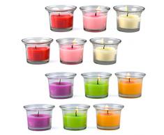 Duftkerzen Duft Teelichter Aromatherapie Kerzen Duftkerze für Entspannung Aromatherapie Stressabbau Duftkerze im Glas Mehrfarbig Duftende Kerzen Set 12 Stück