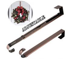 HEYHOUSE Kranzhaken, verstellbar, langer Kranz, Haken über die Tür, 36,9–63,5 cm, größere Weihnachtsdekorationen, Türkranz-Halter Casual One Size bronze