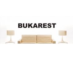 Wandtattoo w1145 Mehrfarbige Wandschrift mit Sehenswürdigkeiten und Stadtnamen - Aufkleber - Dekoration - Stadt Bukarest 240x29