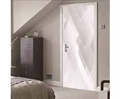 IXGMI Türtapete Weiß Selbstklebend Wasserdicht Wandbild Abnehmbar Türposter Heimtextilien PVC 88x200cm