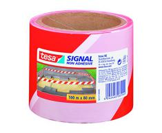 tesa Absperrband, nicht klebend, rot-weiß, 100m x 80mm