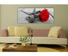 Leinwandbild Panorama Nr. 53 Rose 100x40cm, Keilrahmenbild, Bild auf Leinwand, Kunstdruck Rose rot Liebe