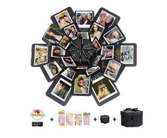 Hbsite DIY Explosion Überraschungs Box handgemachte Überraschung Explosion Box Liebe Speicher Scrapbooking Geschenk 6 Gesicht Box für Weihnachten Geburtstag Jubiläum Valentinstag Hochzeitsgeschenk