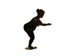 Klocke Edelrost Dekor Rost Figuren Garten - Maritime Figur: Rost Badenixe auf Bodenplatte (Fester Stand) - Höhe 42cm - Metallfigur Garten/Dekofigur/Gartendekoration