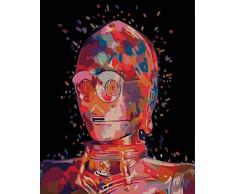 DJHYT DIY Ölgemälde nach Zahlen leinwand Menschen Lscape-Wood Frame-（40x50cm）