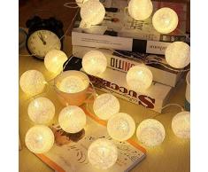 ELINKUME LED Lampion Lichterkette 20er Partylichterkette Deko für Innen Balkon Party Hochzeit Feiertag batterie-betrieben Kugeln/Bälle Lampions 3.3m warmweiß