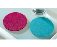 Filz Untersetzer rund, 8er Set, 4 x magenta 4 x mint Filzuntersetzer waschbar