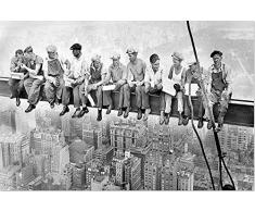 bestforhome-Leinwandbild Skylunch Retro Foto Bauarbeiter Mittagspause auf einem Wolkenkratzer Lunch ATOP a Skyscraper