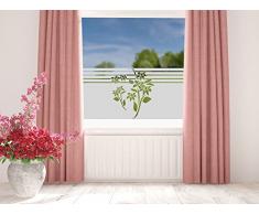 GRAZDesign 990016_80x57 Sichtschutzfolie Blüten | selbstklebende Folie für Badezimmer | Glasdekor für die Innenmontage (80x57cm)